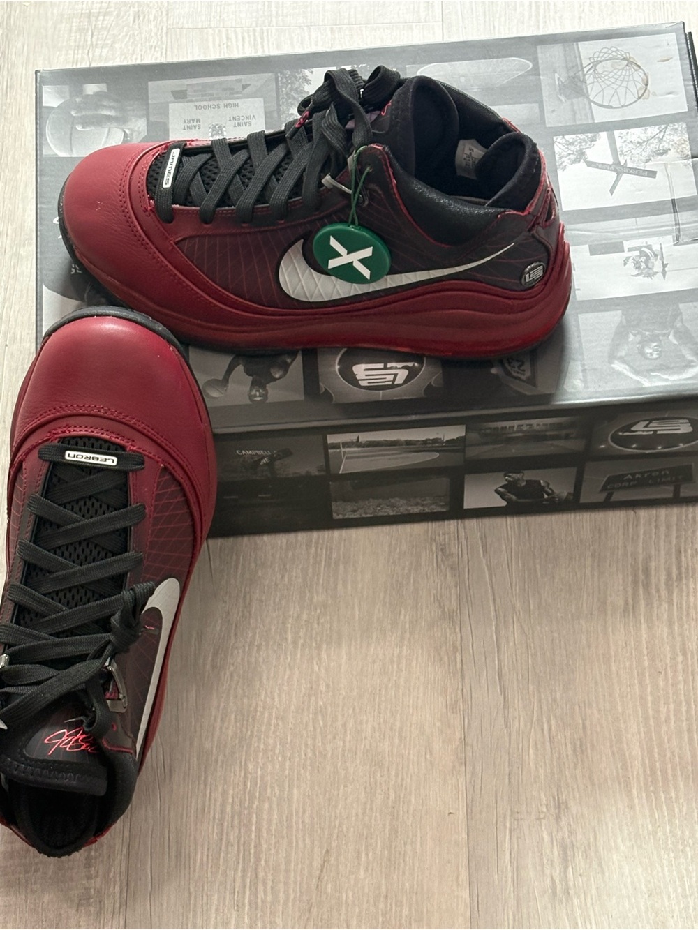 Nike Red and Black High-Top Basketball Sneakers with White Swoosh  BNWT AT-6/23
